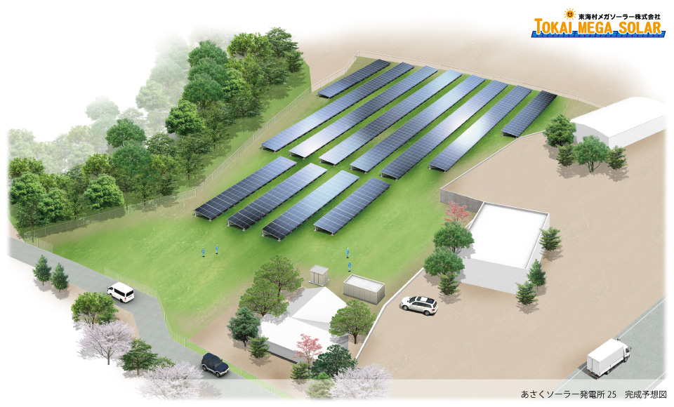 東海村メガソーラー株式会社「あさくソーラー発電所25」完成予想図
